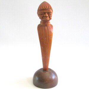 Vintage Jose Pinal Old Man Carved Wood Figure On Base 8 1/2" J Pinal Signed